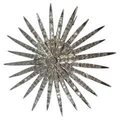 Maharaja Star Natural Rose Cut Diamond Brooch pin gold silver