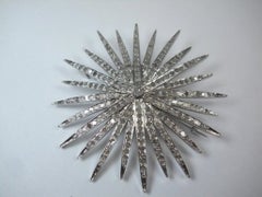 Maharaja Star Natural Rose Cut Diamond Brooch pin gold silver