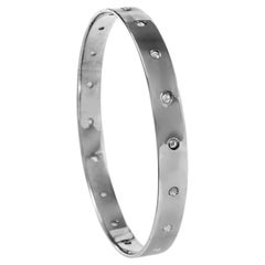 Retro-Armband im Pave-Stil mit Diamanten aus oxidiertem Silber, zum Hineinschieben