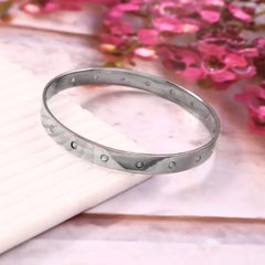 Retro-Armband im Pave-Stil mit Diamanten aus oxidiertem Silber, zum Hineinschieben