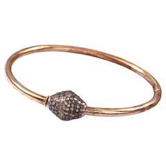 Designer real pave diamond silver dual tone gold plated stack hinged bracelet