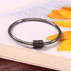 Designer-Armband aus oxidiertem Silber mit echtem Pavé-Diamantenbesatz und Scharnierverschluss zum Kombinieren