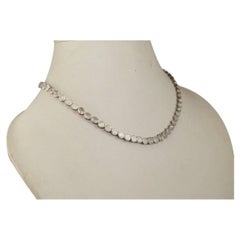 18" inches royal uncut diamonds 925 sterling silver necklace