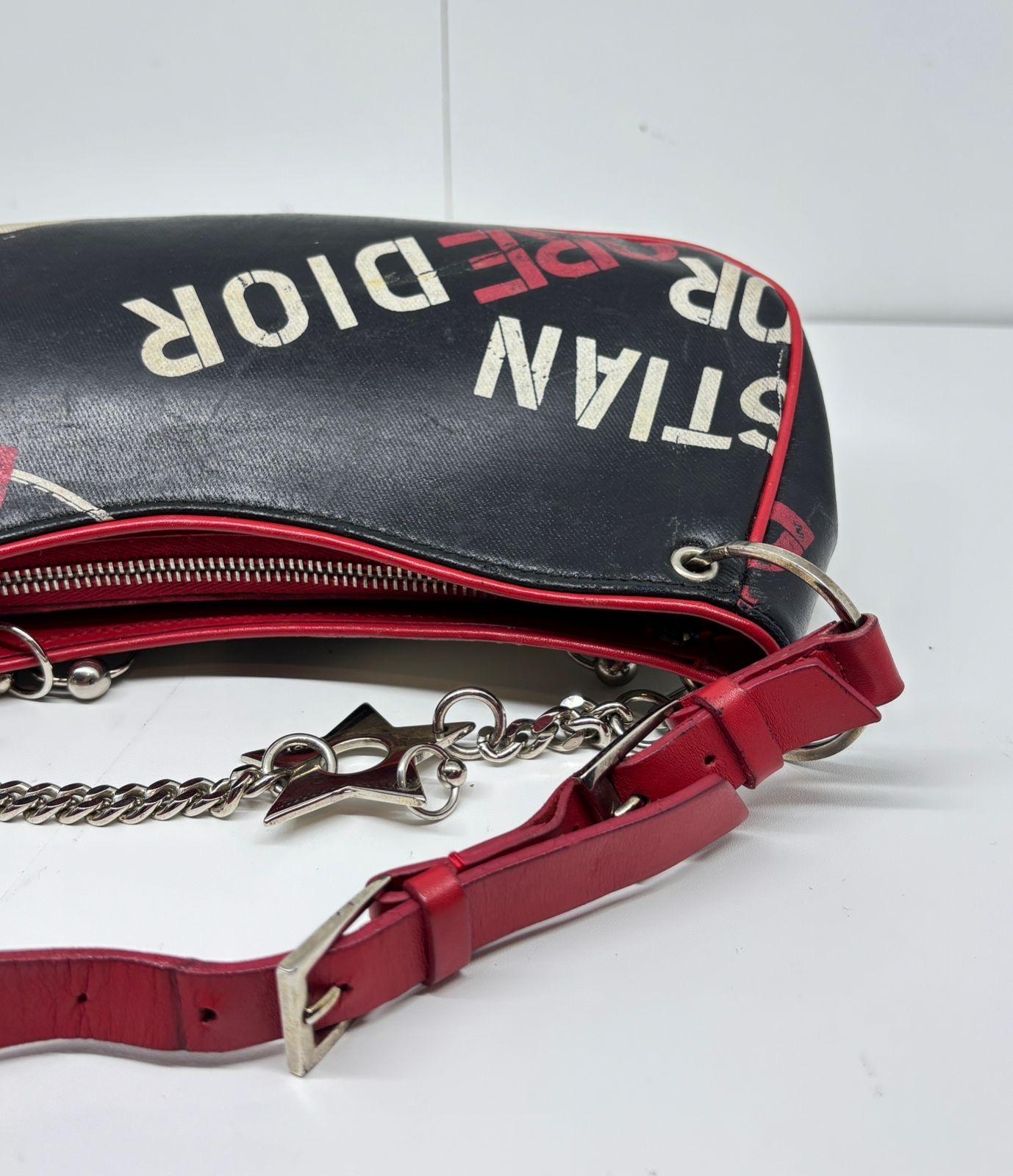 Rare Christian Dior John Galliano Black Hardcore Piercing Shoulder Pochette en vente 2