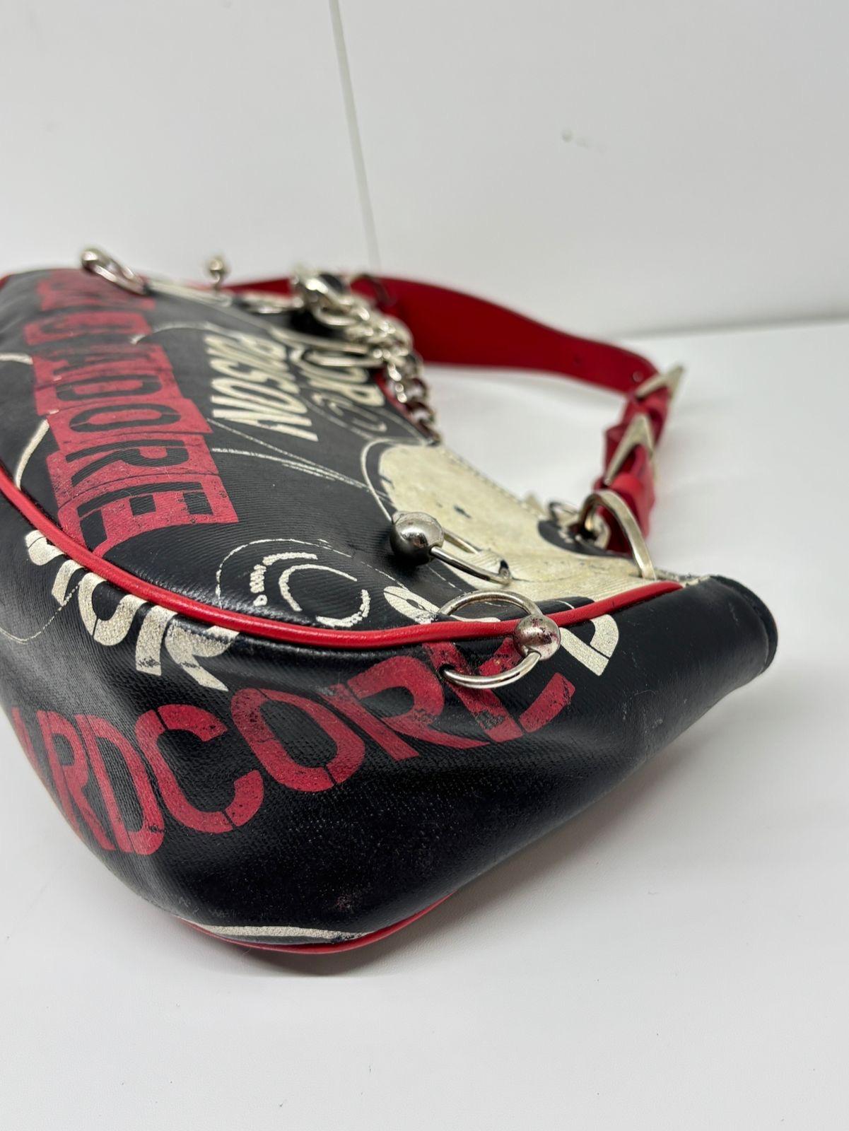 Rare Christian Dior John Galliano Black Hardcore Piercing Shoulder Pochette en vente 3