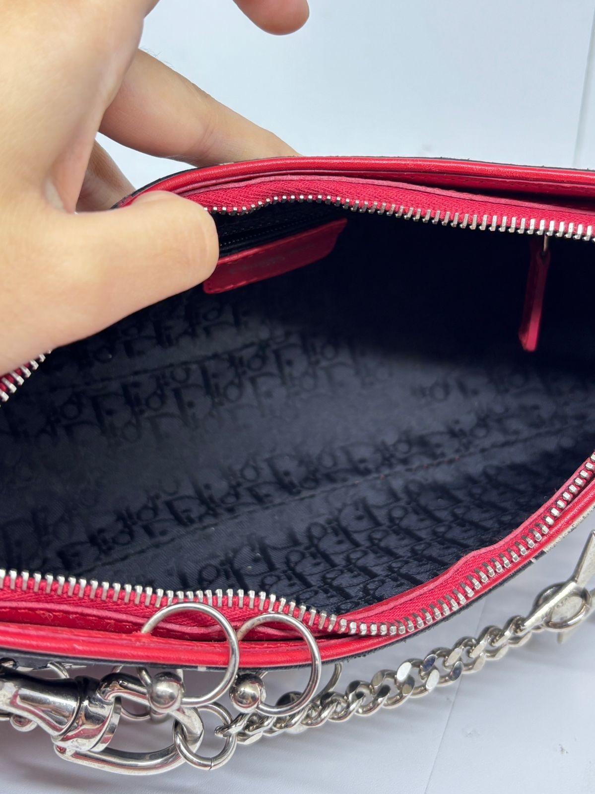 Rare Christian Dior John Galliano Black Hardcore Piercing Shoulder Pochette en vente 6