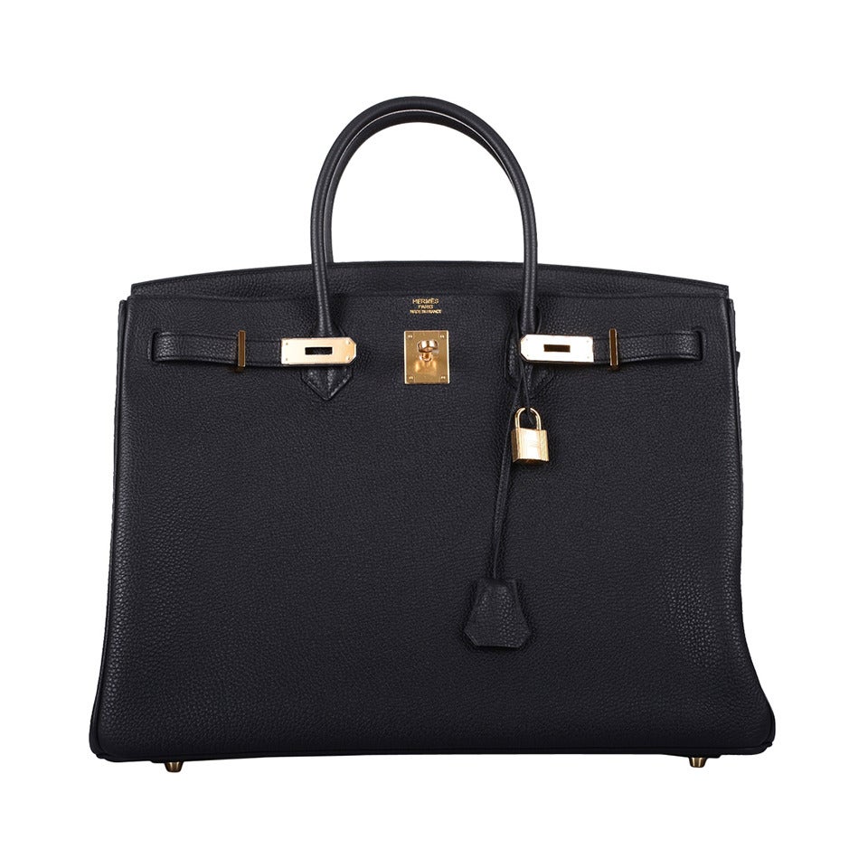 URBAN LEGEND! HERMES BIRKIN BAG BLACK 40cm WITH TOGO GOLD HARDWARE at ...