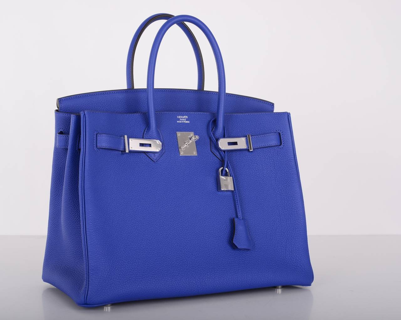 HERMES BIRKIN BAG 35cm BLUE ELECTRIC 35CM OMGGGG For Sale 3