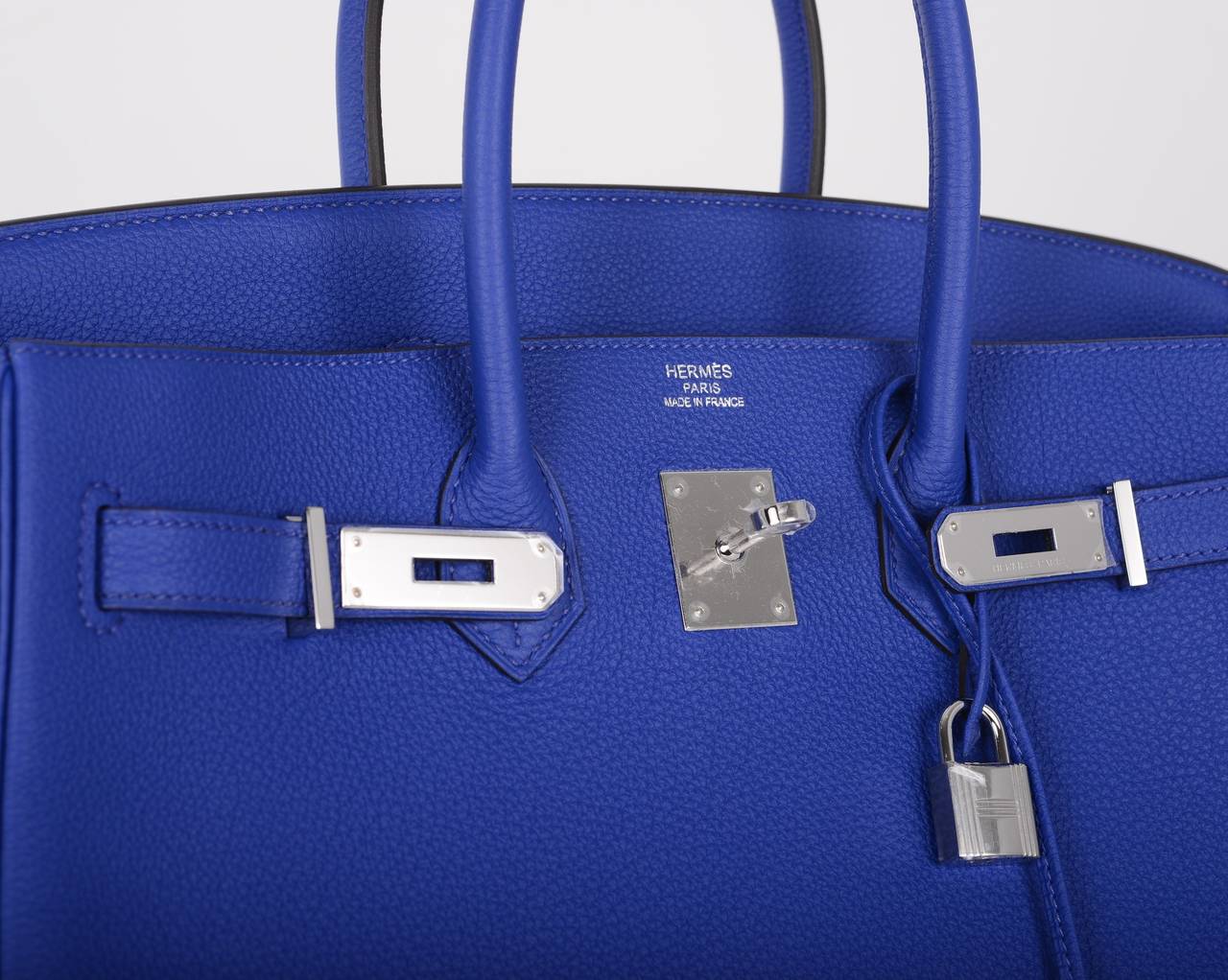 HERMES BIRKIN BAG 35cm BLUE ELECTRIC 35CM OMGGGG For Sale 4