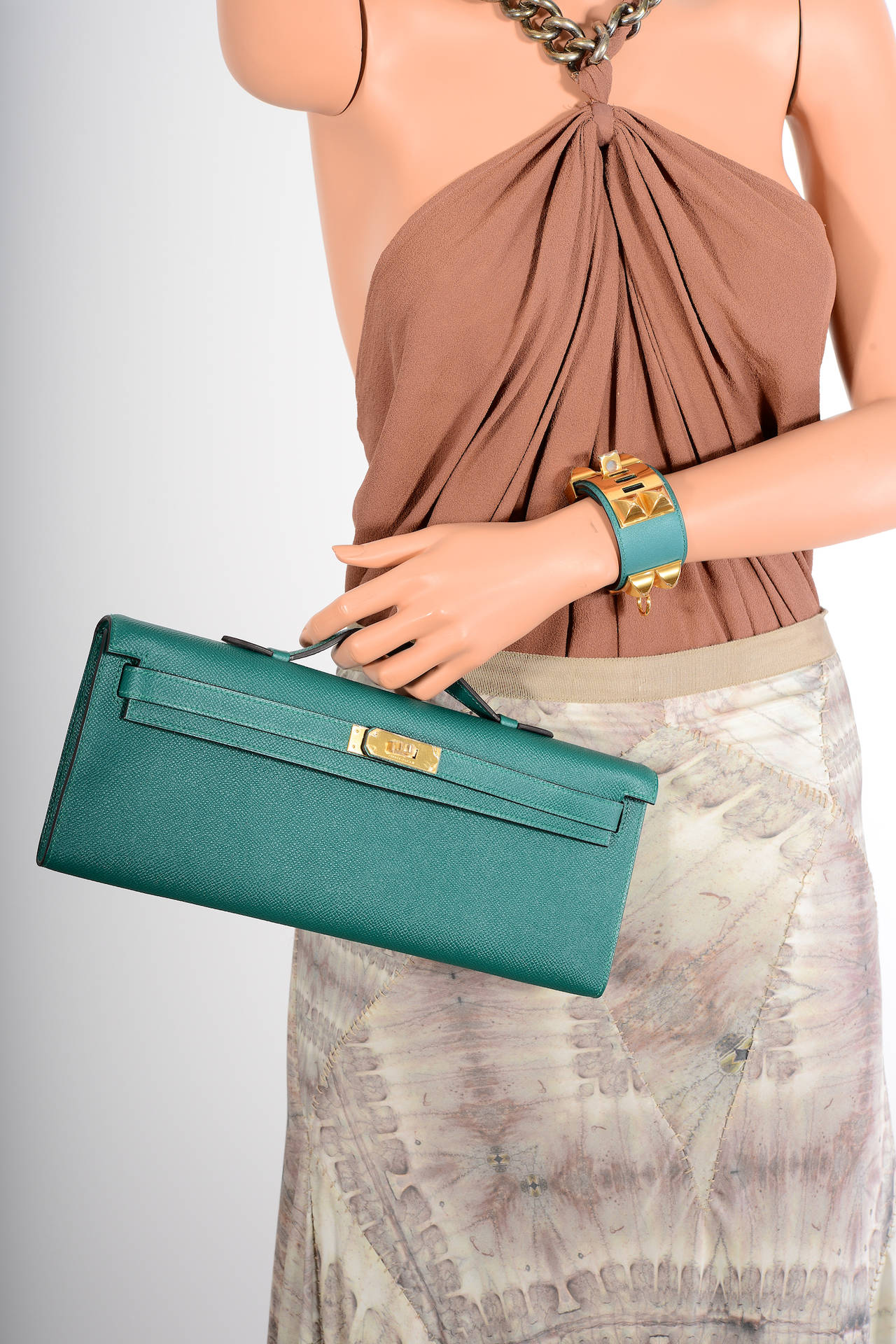 GOT IT! HERMES KELLY MALACHITE Bag KELLY CUT CLUTCH POCHETTE at ...  