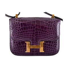 IMPOSSIBLE FIND! HERMES CONSTANCE Bag ALLIGATOR CASSIS MICRO MINI