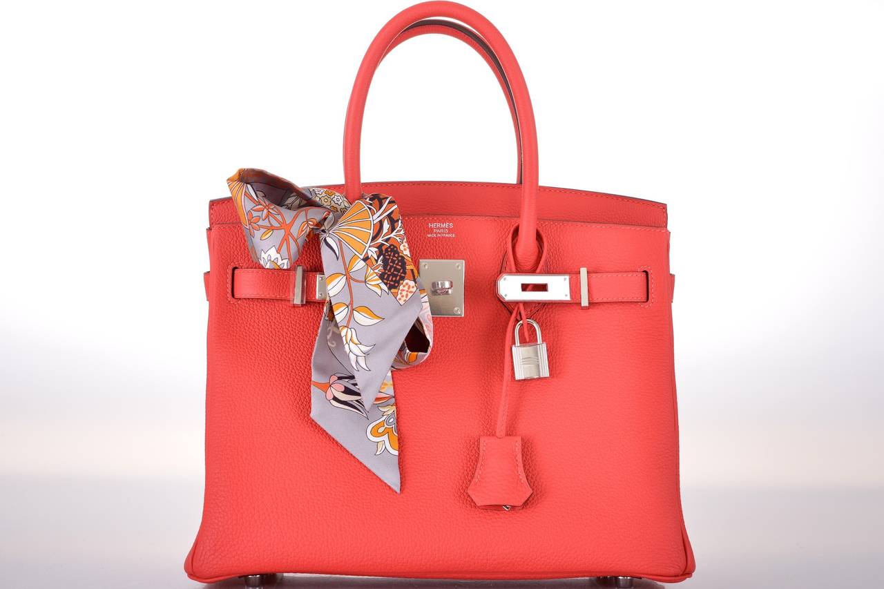 HERMES BIRKIN BAG 30cm ROUGE PIVOINE WITH PALLADIUM HARDWARE JaneFinds 6