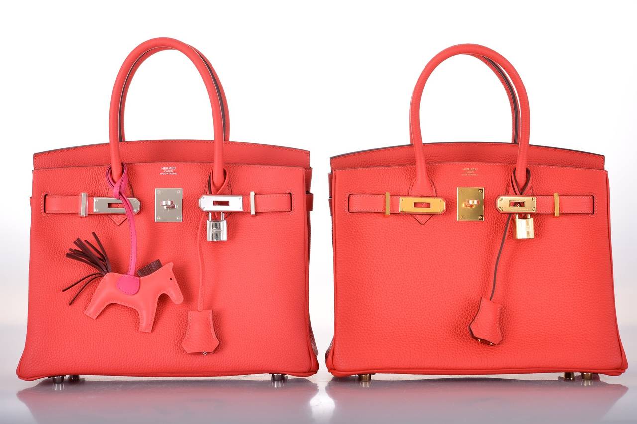 HERMES BIRKIN BAG 30cm ROUGE PIVOINE WITH PALLADIUM HARDWARE JaneFinds 3