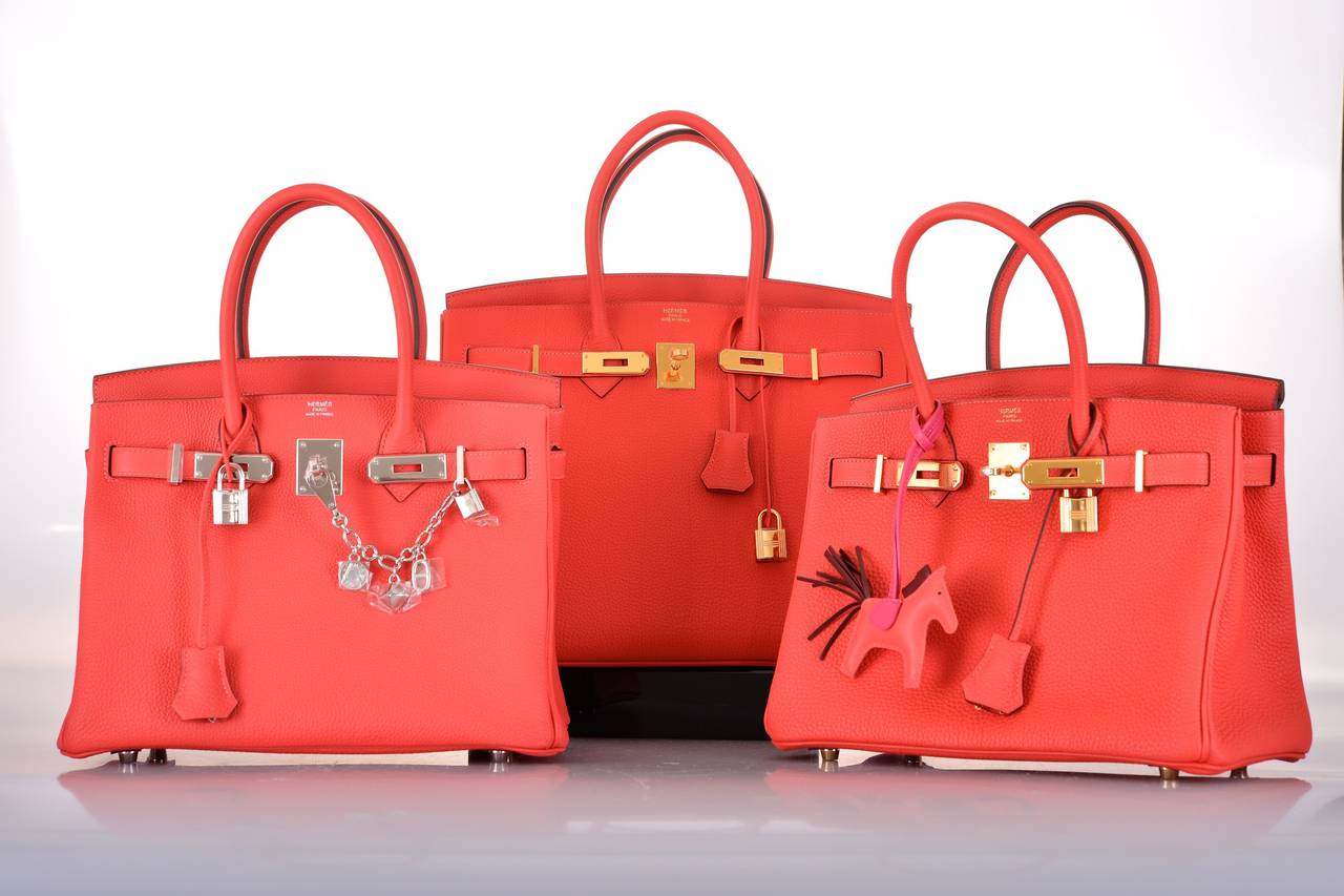 HERMES BIRKIN BAG 30cm ROUGE PIVOINE WITH PALLADIUM HARDWARE JaneFinds 5