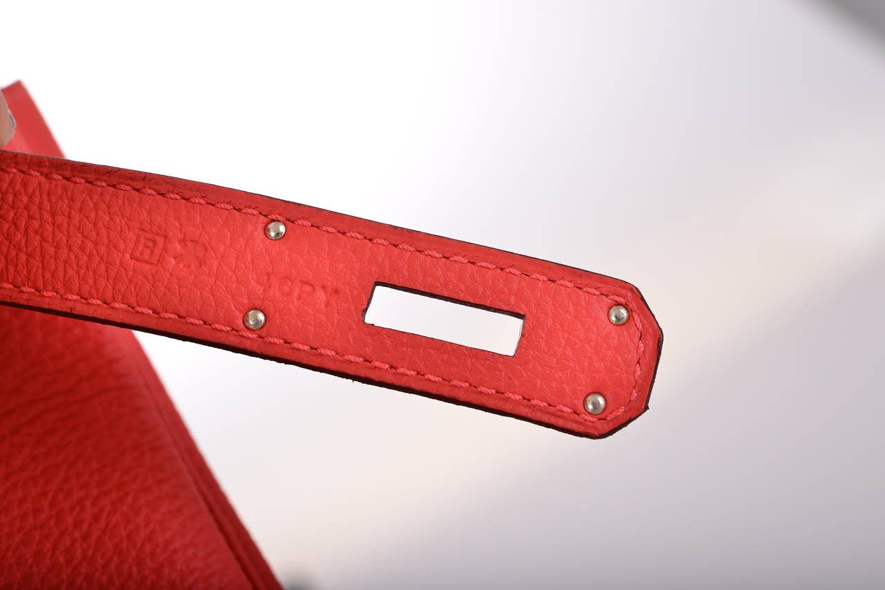 NEW INSANE COLOR HERMES BIRKIN BAG 35cm ROUGE PIVOINE WITH GOLD ...