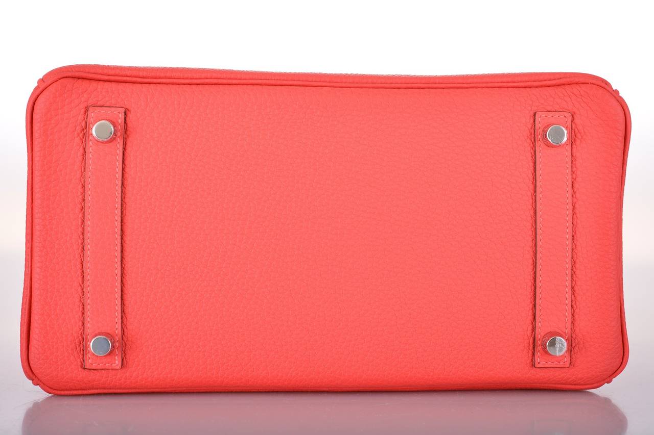 NEW INSANE COLOR HERMES BIRKIN BAG 35cm ROUGE PIVOINE WITH GOLD ...