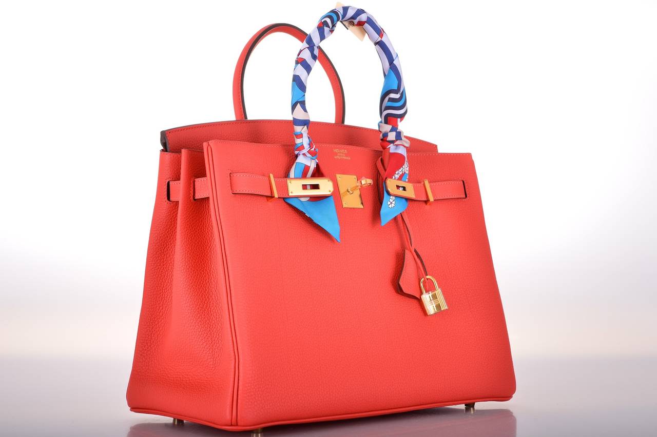 HERMES BIRKIN BAG 30cm ROUGE PIVOINE WITH GOLD HARDWARE JaneFinds 1