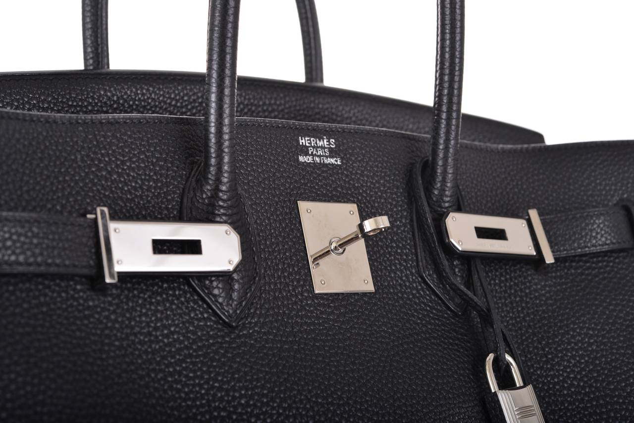 As always, another one of my fab finds! Hermes 35cm PLOMB color of LEAD. 

THE NEW DARK GRAY BLACK BIRKIN TOGO LEATHER WITH PALLADIUM HARDWARE!
THIS BAG WILL TAKE YOUR BREATH AWAY! TRULY A MASTER PIECE!

This bag comes with lock, keys,