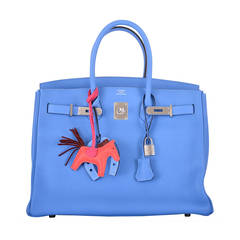 HERMES BIRKIN 35cm BAG BLUE PARADISE PALL HARDWARE 2DIE4 COLOR JaneFinds