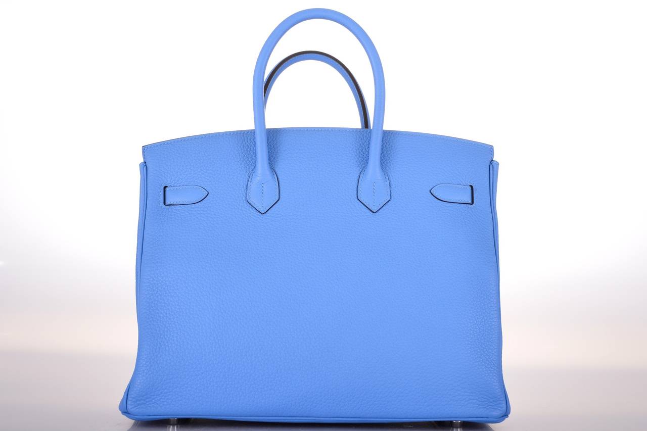 HERMES BIRKIN 35cm BAG BLUE PARADISE PALL HARDWARE 2DIE4 COLOR JaneFinds In New Condition In NYC Tri-State/Miami, NY