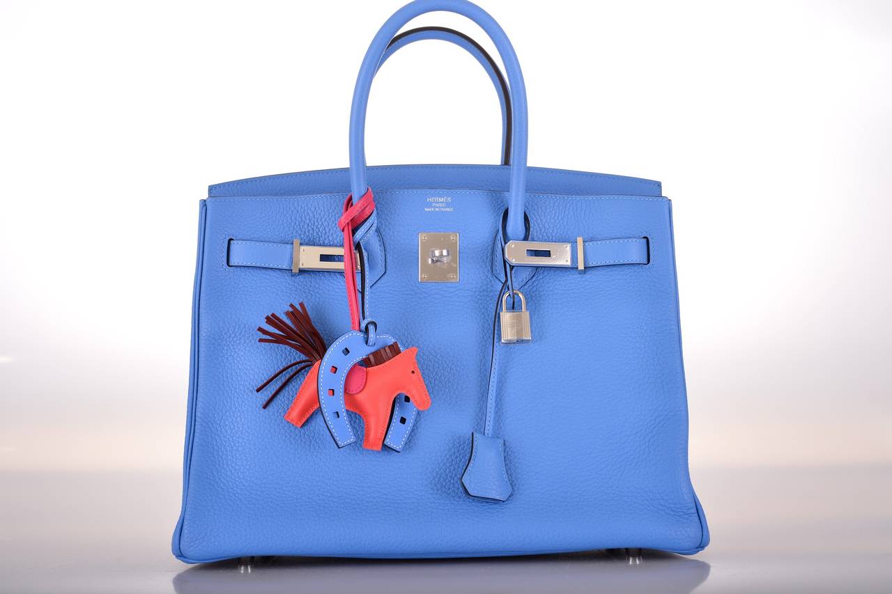 HERMES BIRKIN 35cm BAG BLUE PARADISE PALL HARDWARE 2DIE4 COLOR JaneFinds 3