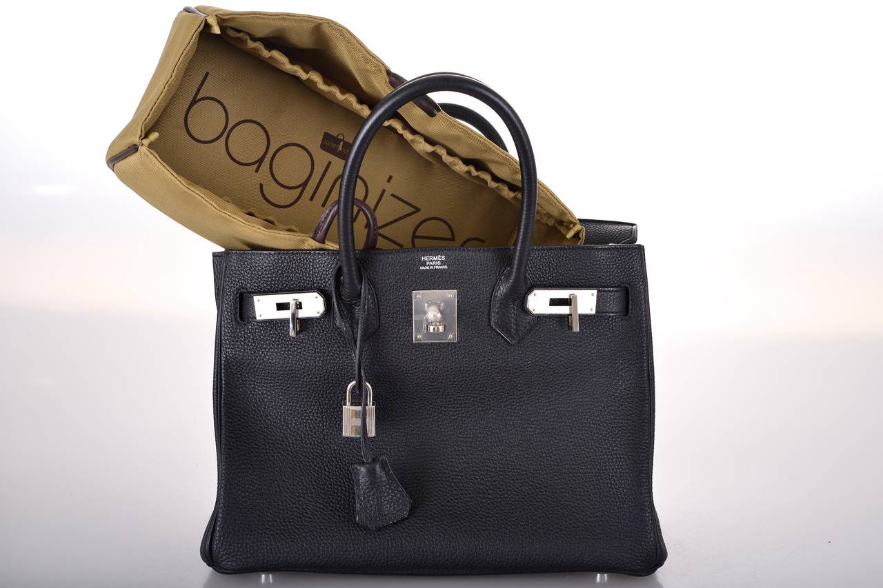 SUPAFIND! HERMES BIRKIN BAG 30cm BLACK WITH PALLADIUM HARDWARE ...