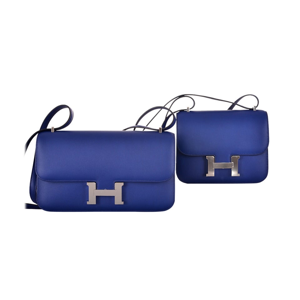 HERMES CONSTANCE BLUE SAPPHIRE ELAN PALL HARDWARE JaneFinds For Sale
