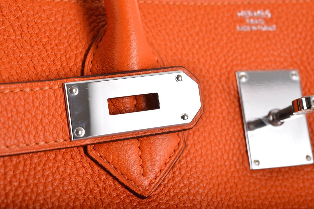 HERMES BIRKIN BAG SHOULDER JPG ORANGE 42cm #2 PALL HARDWARE ...  