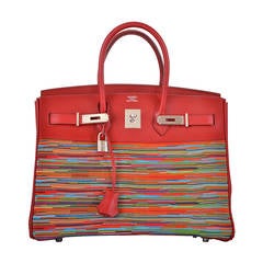 HERMES BIRKIN 35 cm Vibrato Chamonix Rouge Palladium JaneFinds