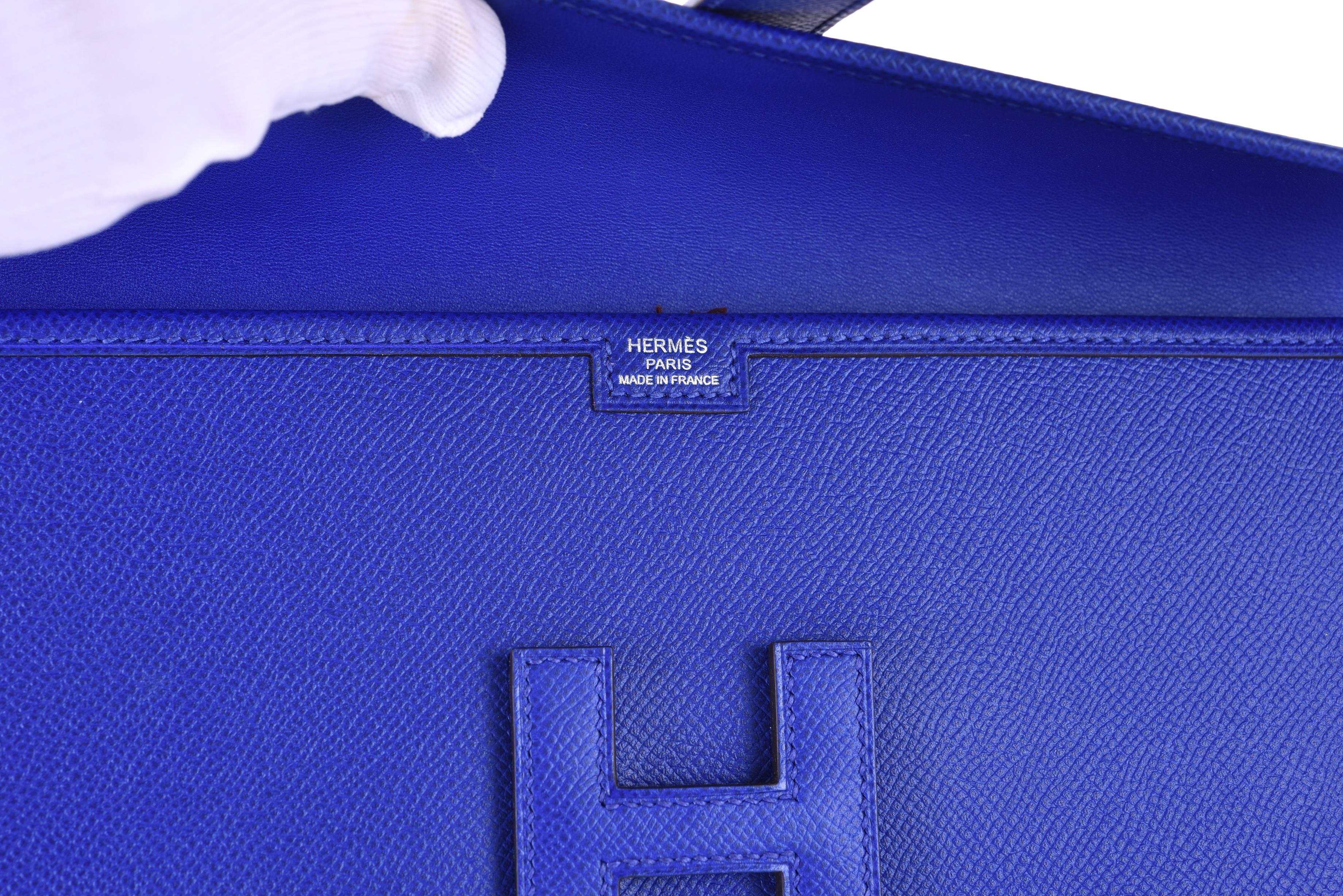 Women's or Men's Hermes Jige Elan 29cm Blue Electric Epsom Leather JaneFinds