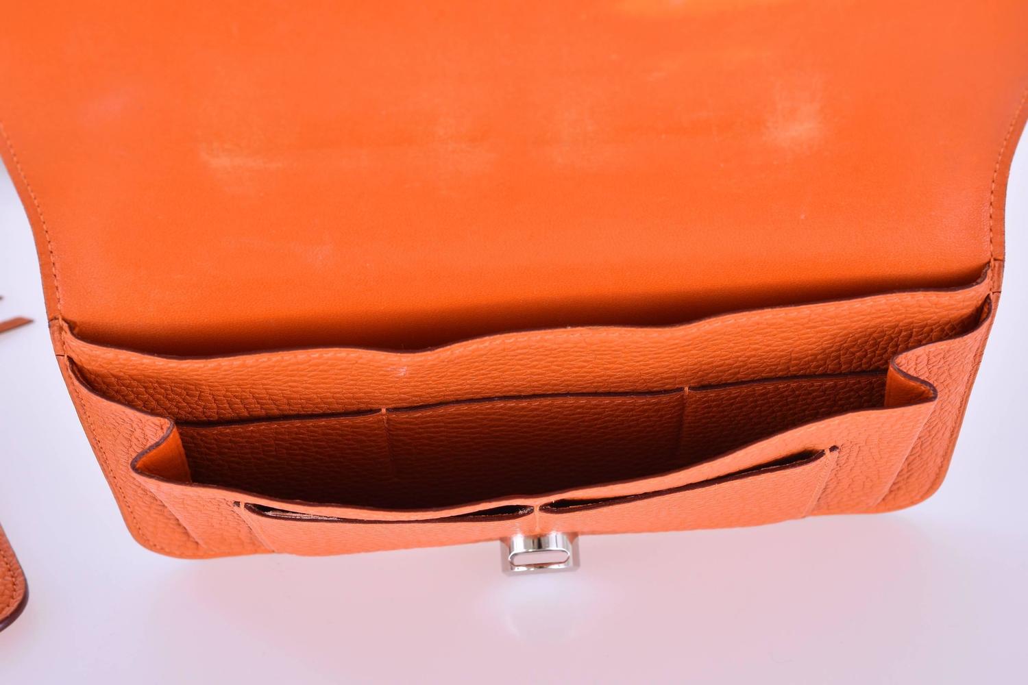 Hermes Dogon wallet pre-loved orange with palladium JaneFinds For ...  
