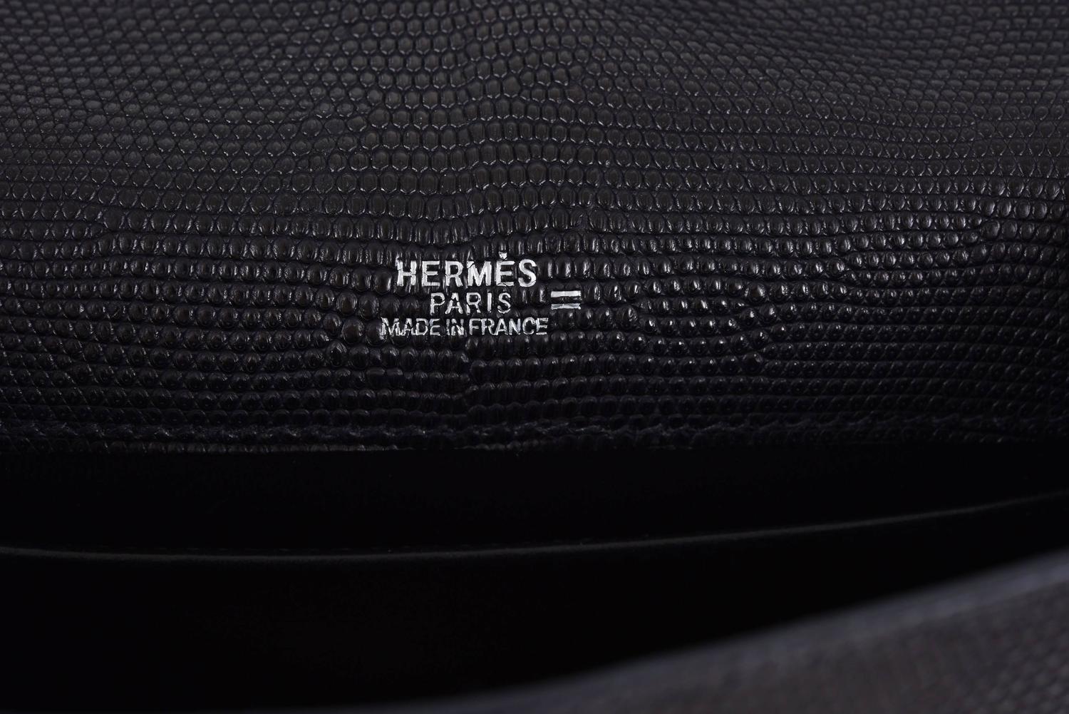 Hermes Kelly Pochette Clutch Matte Lizard Palladium Hardware ...  