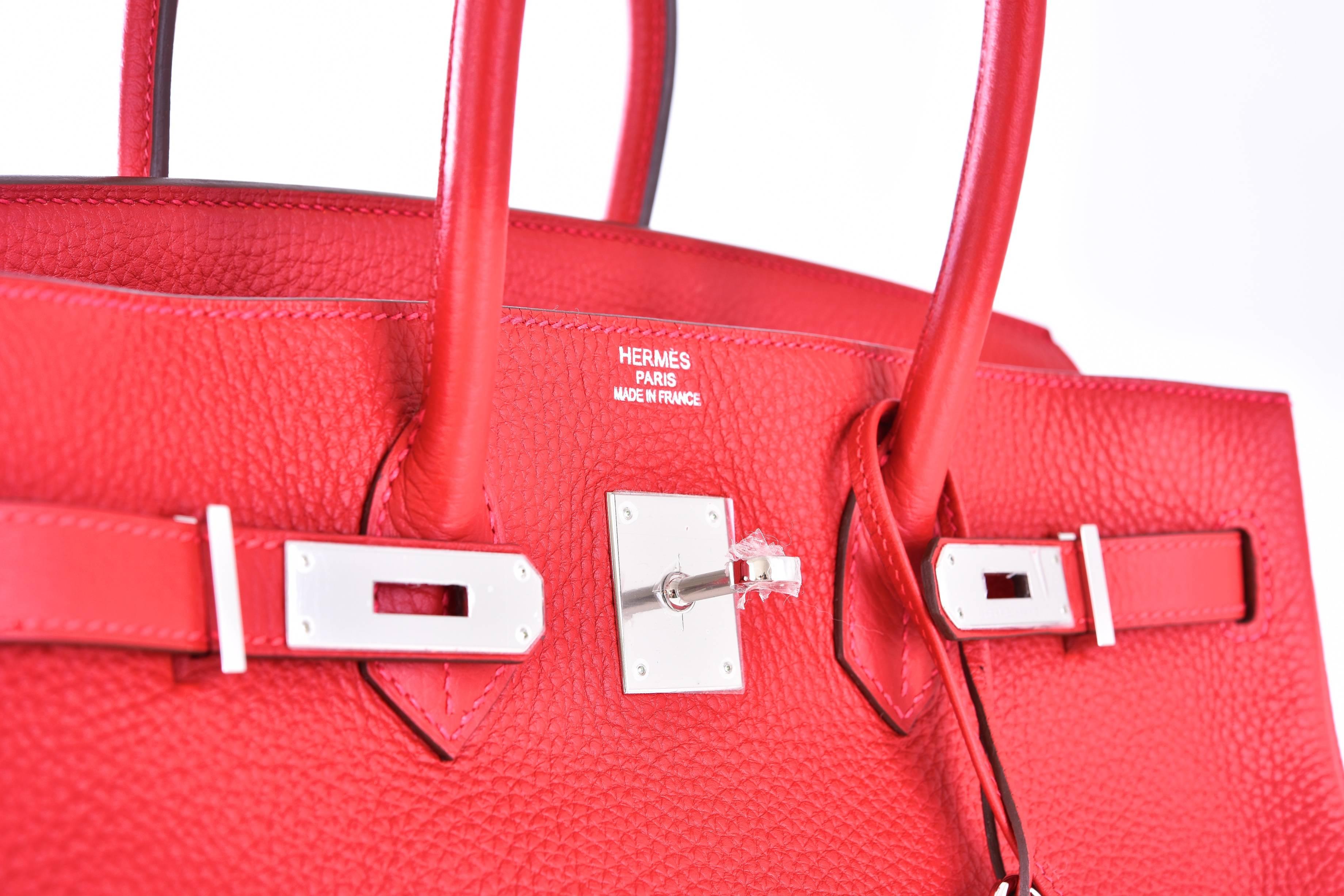 Hermes Birkin Bag 35cm Red Rouge Casaque Palladium hardware JaneFinds In New Condition For Sale In NYC Tri-State/Miami, NY