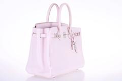 Hermes 25cm Birkin Pink Dragee palladium hardware JaneFinds