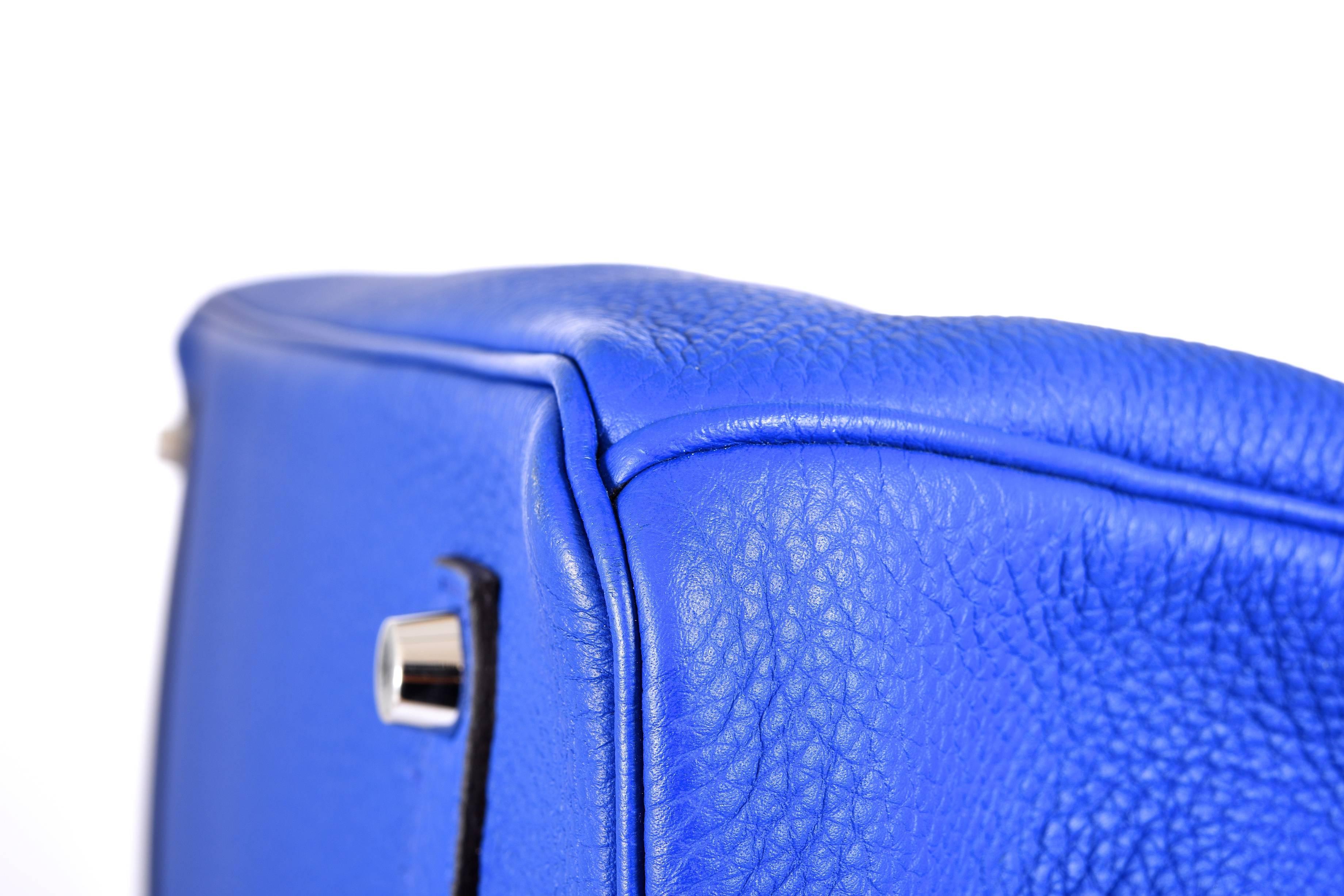 Hermes 35cm Birkin Bag Blue Electric Palladium Hardware Togo JaneFinds 2