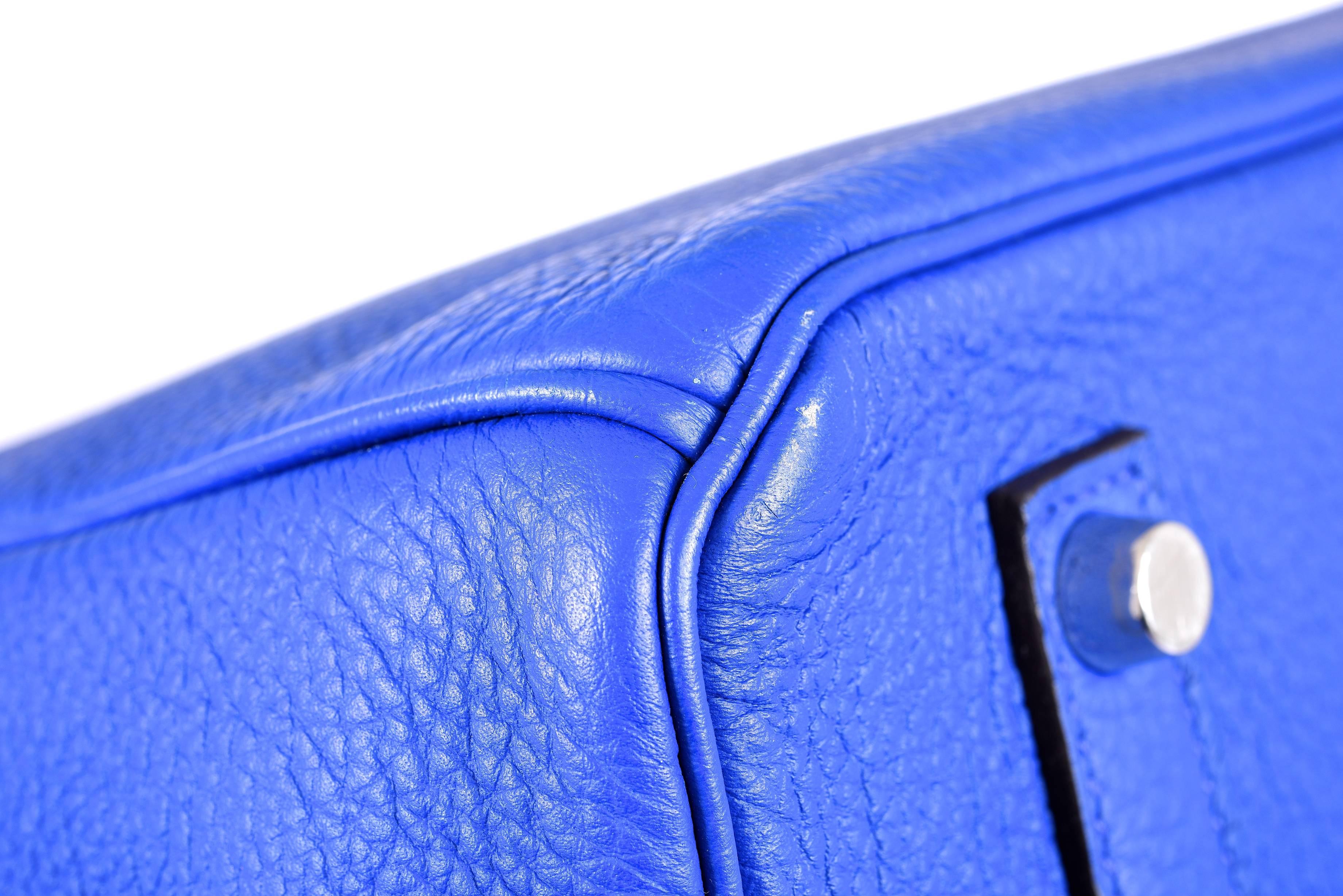 Hermes 35cm Birkin Bag Blue Electric Palladium Hardware Togo JaneFinds 4