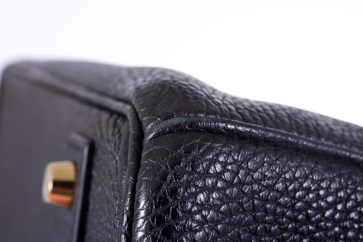 Women's or Men's Hermes Birkin Bag Black 40CM Togo Leather Gold Hardware For Sale
