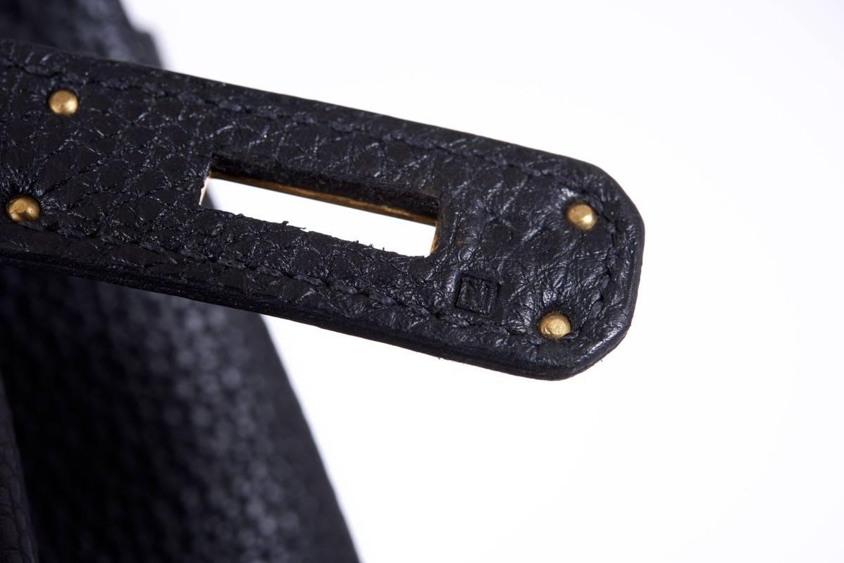 Hermes Birkin Bag Black 40CM Togo Leather Gold Hardware For Sale 4