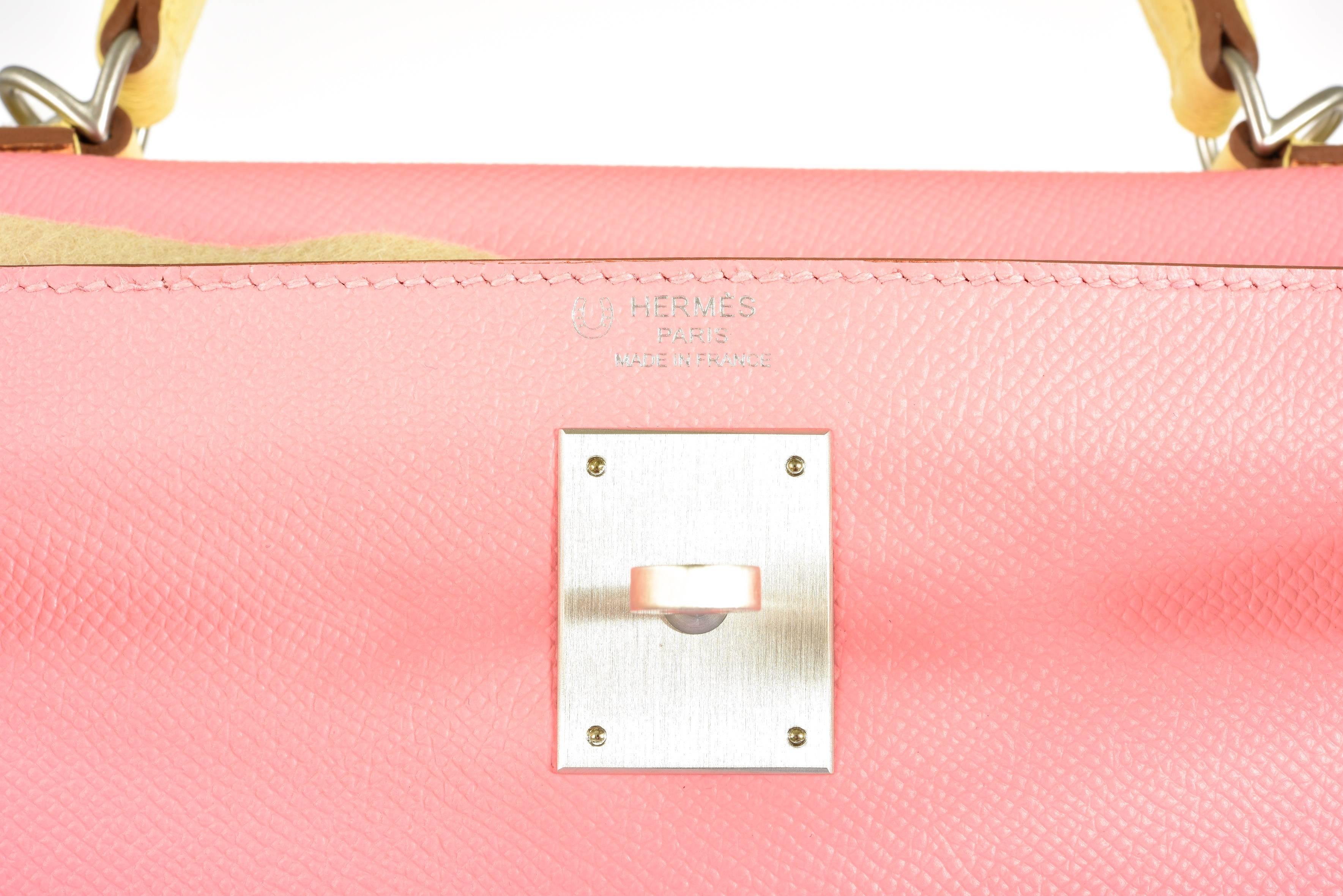 Hermes Kelly Bag 28cm HSS Special Order Rose Confetti & Jaune Poussin BPH For Sale 4