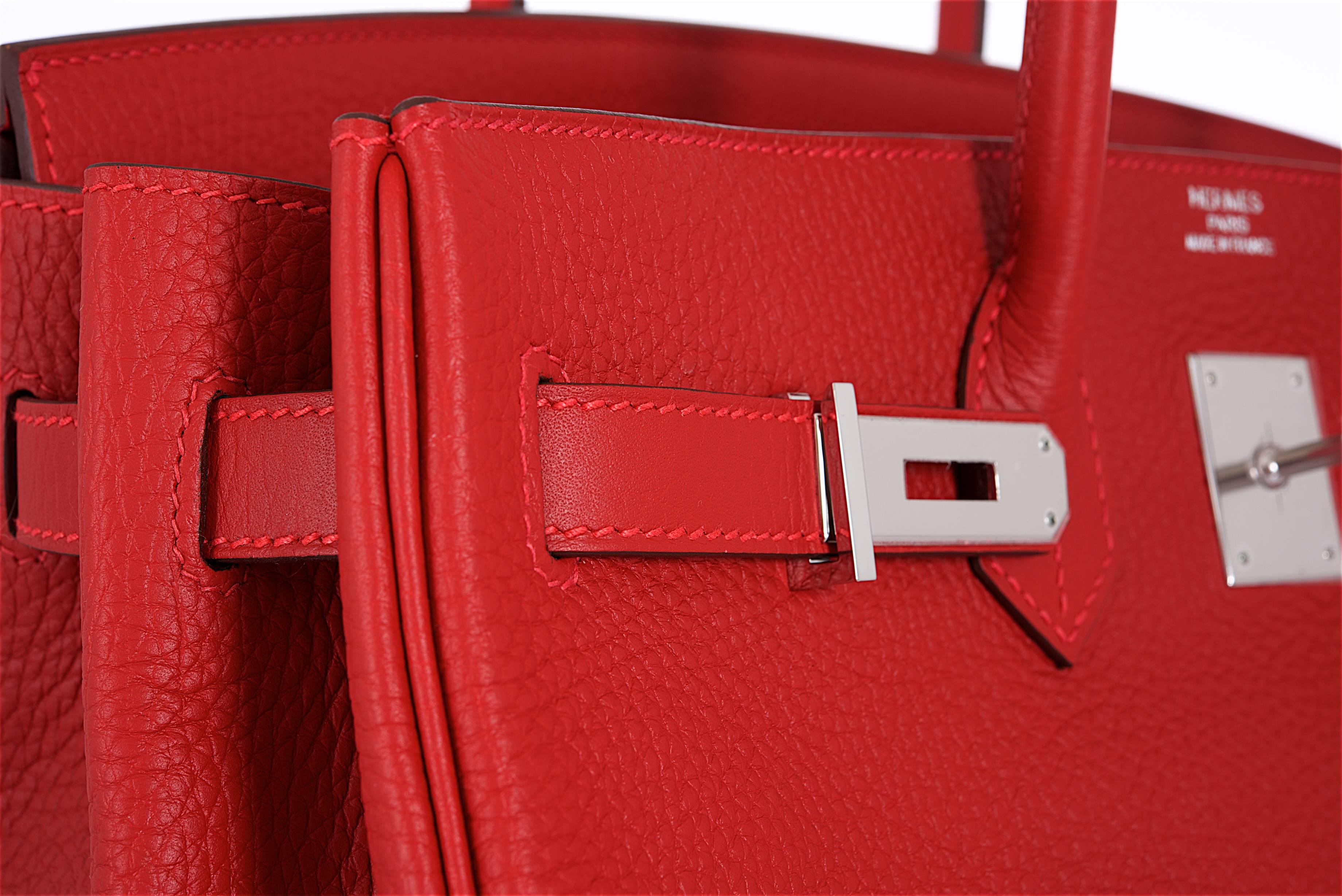 Hermes Birkin Bag 35cm Red Rouge Casaque Palladium hardware 2