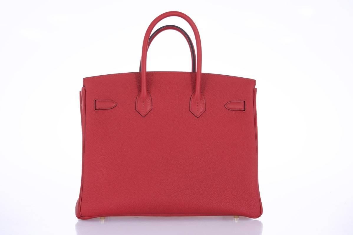 Hermes 35cm Birkin Bag Super Rare Rouge Grenat Togo leather GHW
New  Condition
Hardware: Gold
Country of Origin: France
Color: Grenat
Accompanied by: Care Booklet; Dust Bag Plastic Raincoat box
Closure: Clasp
Height (in inches): 9
Width (in inches):