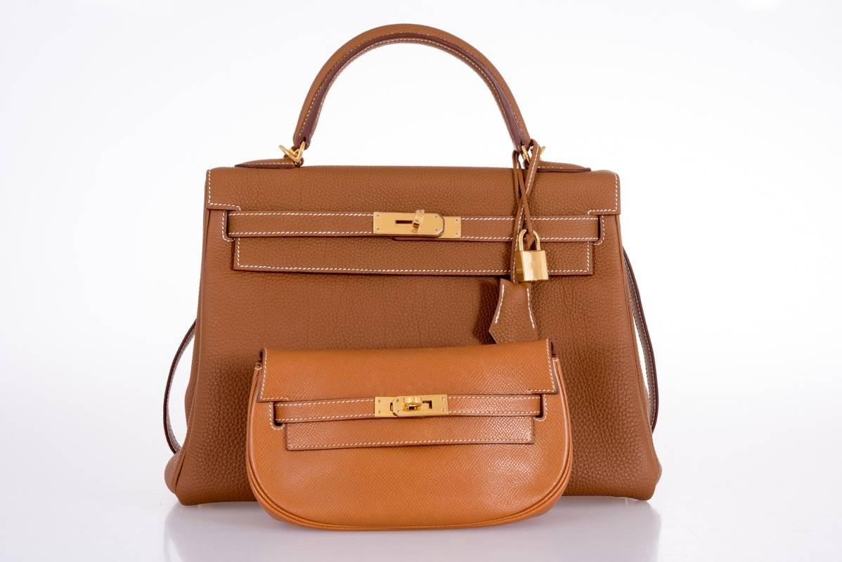 Hermes-Berline-Handbag-Perforated-Swift-28 Brique Must see! For Sale 2