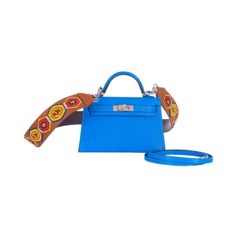 Hermes Kelly 20cm Blue Hydra Chèvre Palladium Hardware New & Incredible! In New Condition In NYC Tri-State/Miami, NY