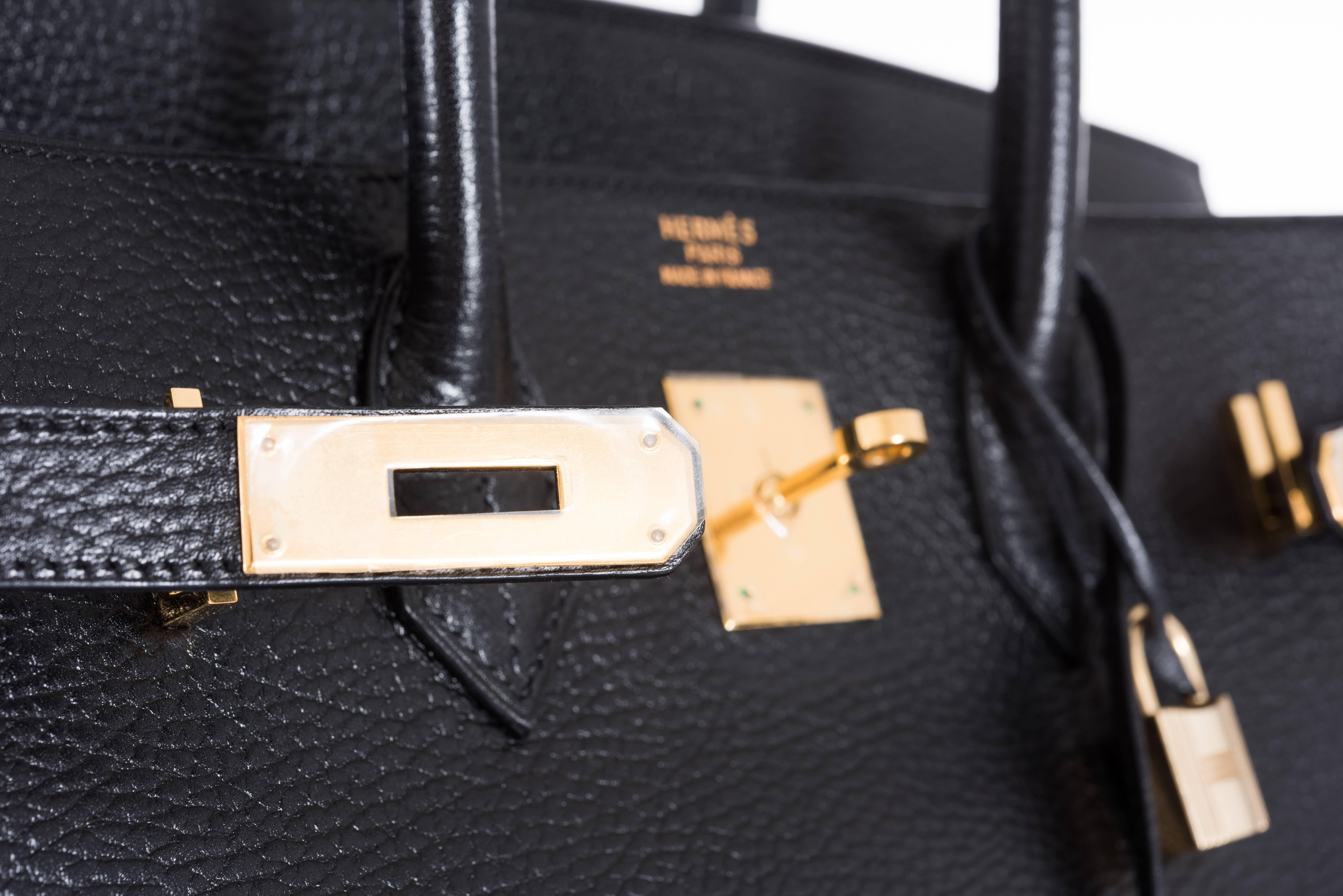 Hermes 35 Birkin Black Ardenne Leather Gold Hardware Pre-Loved In New Condition In NYC Tri-State/Miami, NY
