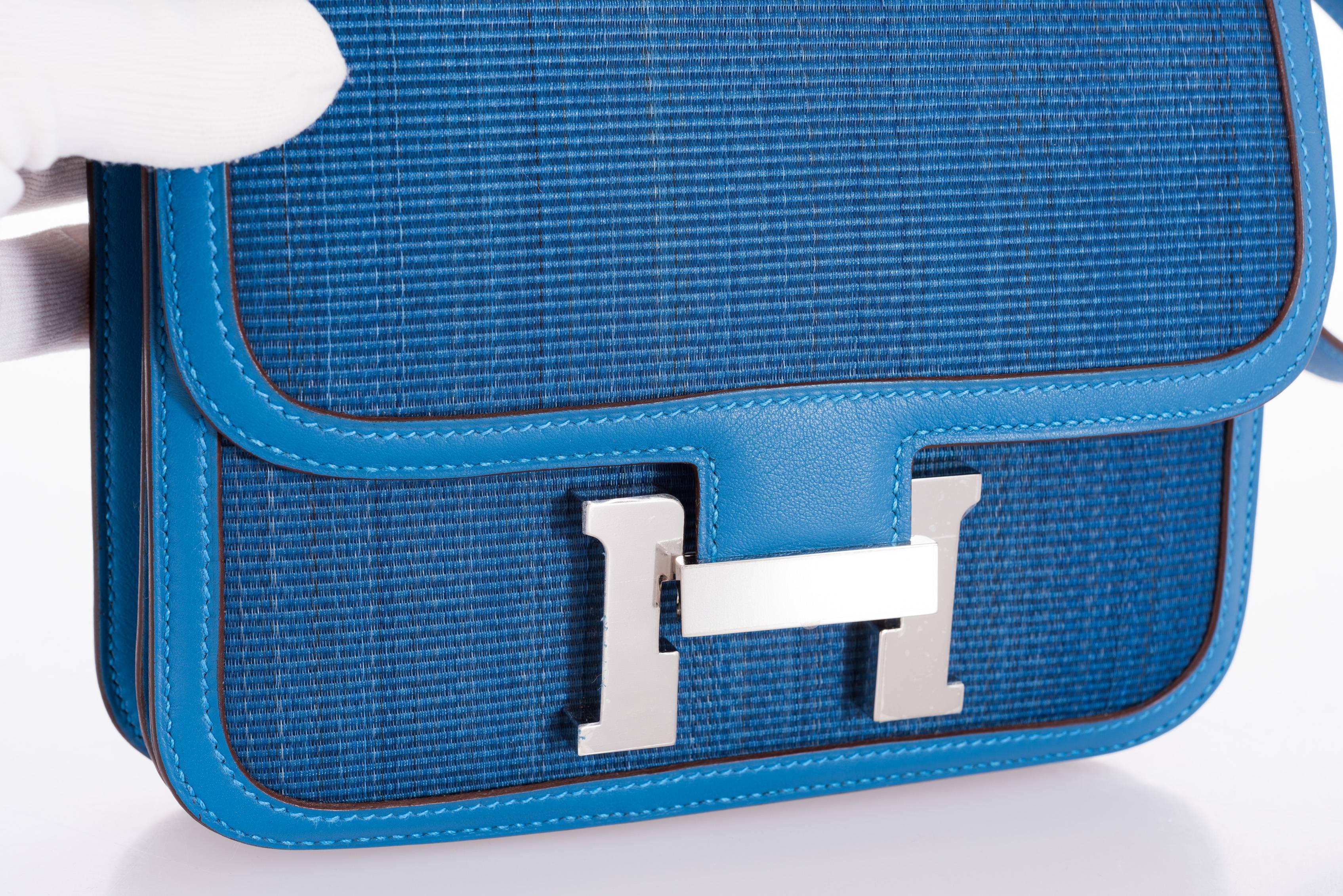 Hermes Constance 18 Special Edition Mykonos And Blue Thalassa Crinoline For Sale 2