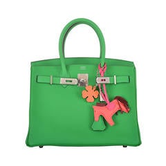 HERMES BIRKIN BAG 30cm BAMBOU BAMBOO GREEN PALL HARDWARE JaneFinds