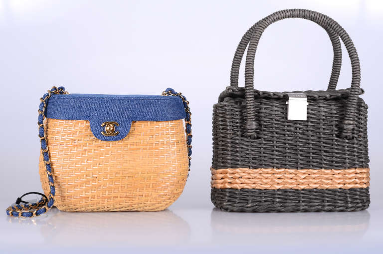HAMPTONS MUST CHANEL VINTAGE BAG Super RARE WICKER STRAW 3