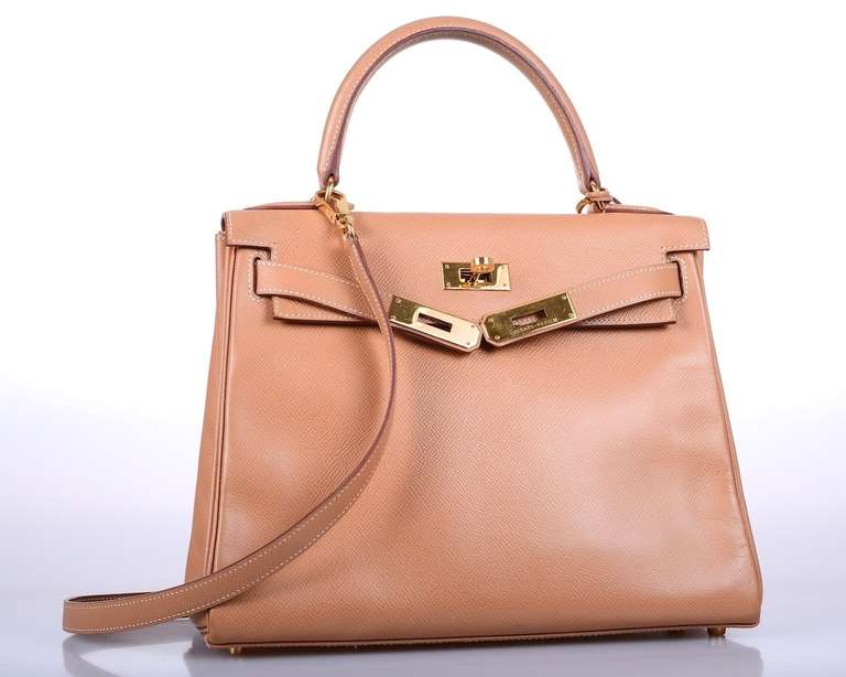 SAVVY CHIC HERMES KELLY 28cm SABLE STUNNING VEAU GRAIN LISSE GHW 4