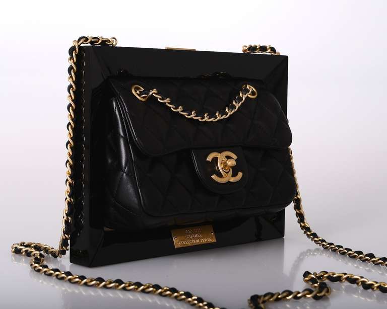 LIMITED EDITION RUNWAY CHANEL FRAME BAG PLEXIGLASS U MUST c at 1stDibs