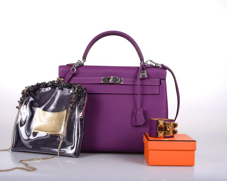INLOVE HERMES KELLY BAG 32cm ANEMONE WITH PALL HARDWARE at 1stdibs  